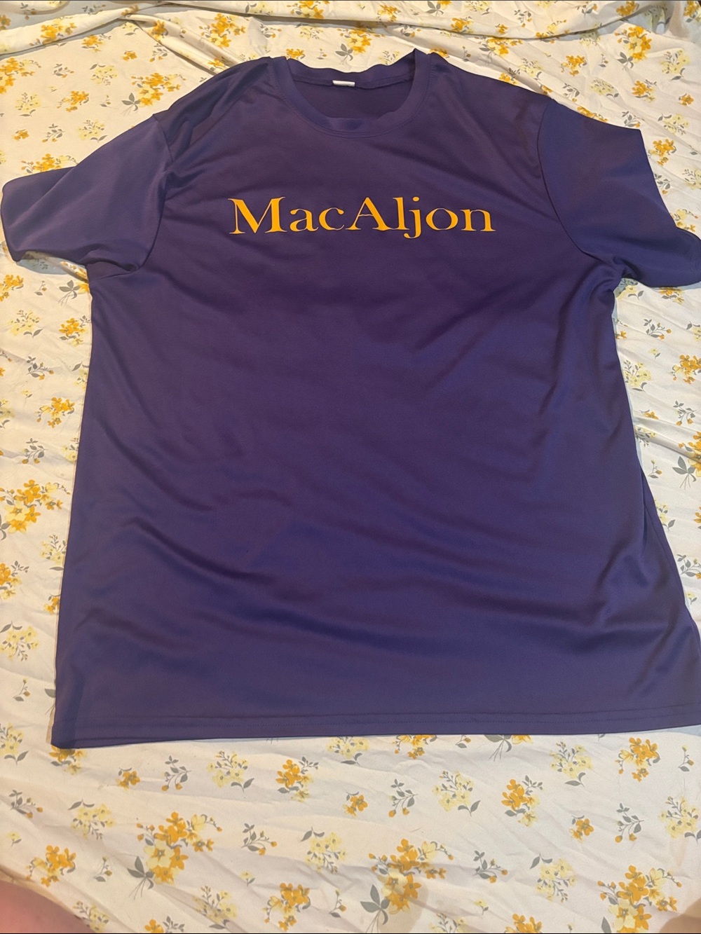 Purple Short Sleeve Tee with Gold Logo